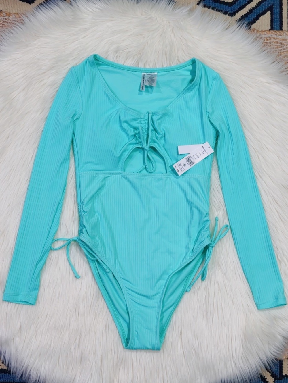 Celebrity Pink Juniors Aqua Long Sleeves One Piece Size S (3-5) NWT